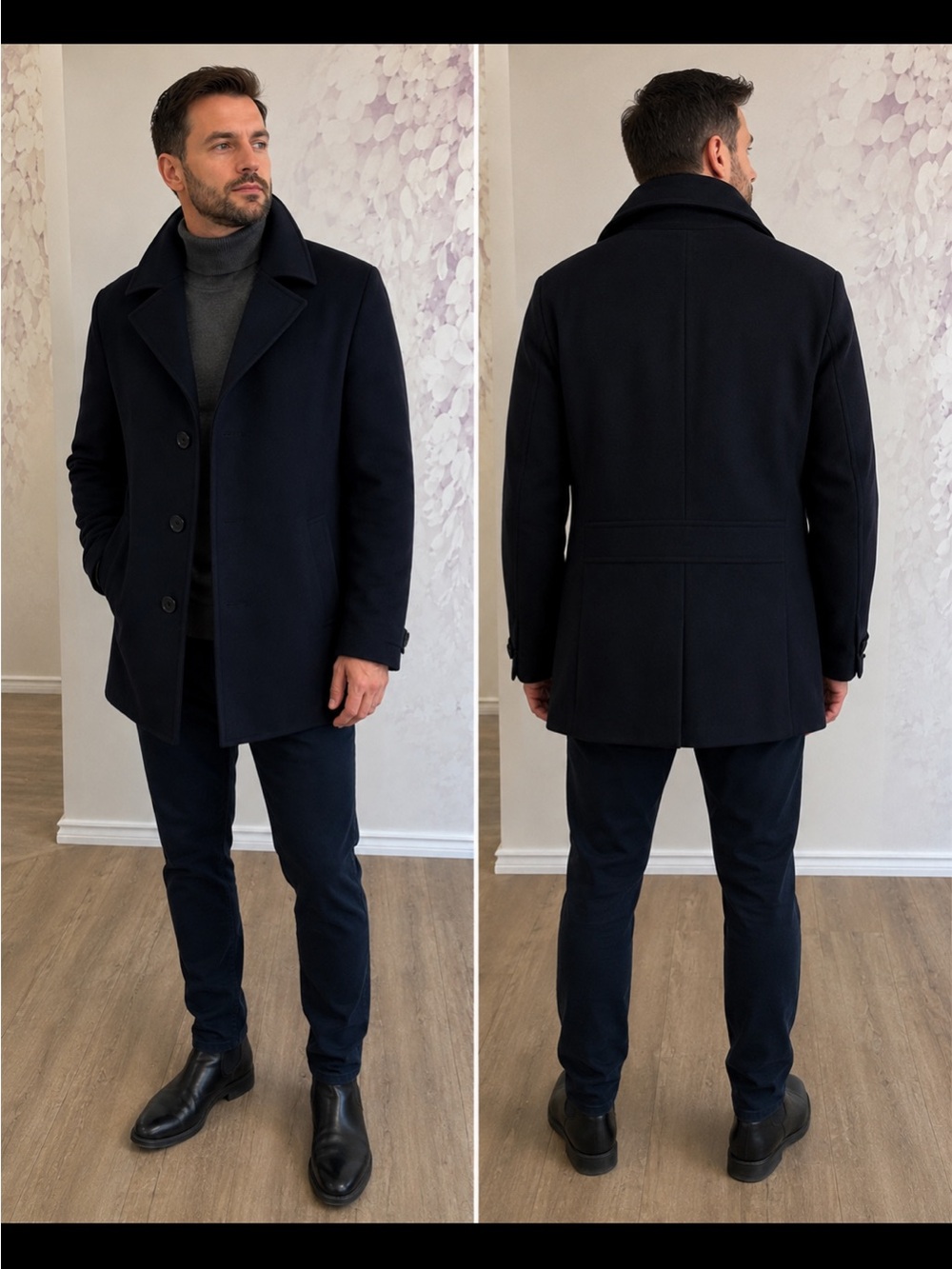 HUGO BOSS Navy 
H-Hyde-Pcoat size US38R